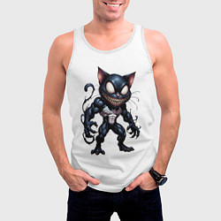 Майка-безрукавка мужская Гибрид Венома и Чеширского кота, цвет: 3D-белый — фото 2