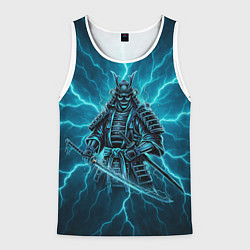 Мужская майка без рукавов Демонический электросамурай