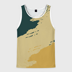 Мужская майка без рукавов Желто-зеленые абстрактные полосы