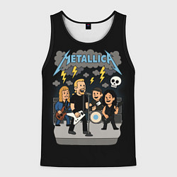 Мужская майка без рукавов Металлика, мультяшный стиль