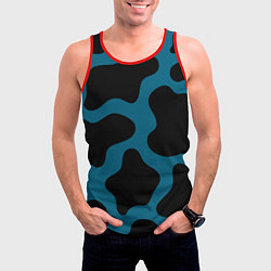 Майка-безрукавка мужская Синяя коровья расцветка, цвет: 3D-красный — фото 2
