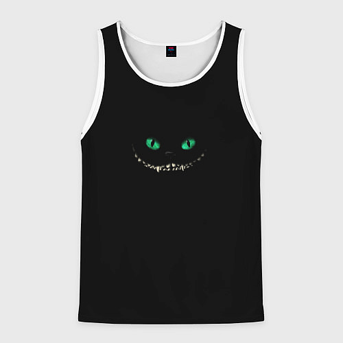 Мужская майка без рукавов Чеширский кот Тима Бёртона / 3D-Белый – фото 1
