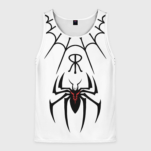 Мужская майка без рукавов Паук на белом - the web of Fate / 3D-Белый – фото 1