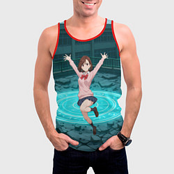 Майка-безрукавка мужская Радостная Сиратори Айра в прыжке, цвет: 3D-красный — фото 2