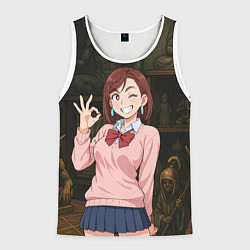 Майка-безрукавка мужская Сиратори Айра - знак ок, цвет: 3D-белый