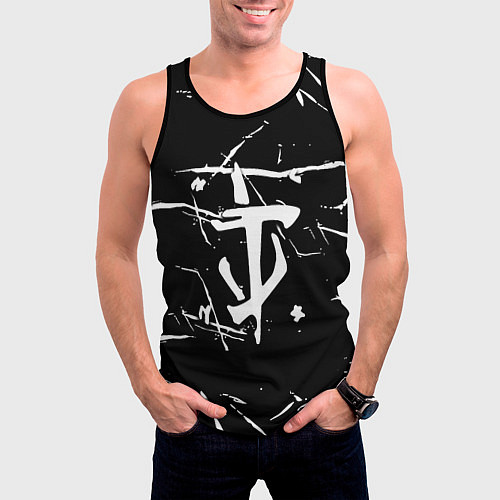 Мужская майка без рукавов Doom logo штрихи / 3D-Черный – фото 3
