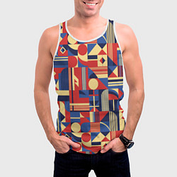 Майка-безрукавка мужская Геометрический карнавал, цвет: 3D-белый — фото 2