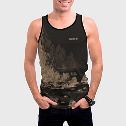 Майка-безрукавка мужская Dream on тёмно-коричневый, цвет: 3D-черный — фото 2