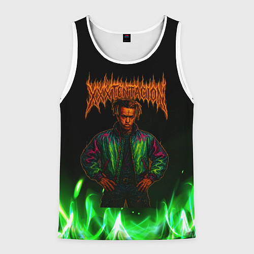 Мужская майка без рукавов XXXTentacion hardcore / 3D-Белый – фото 1