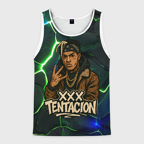 Мужская майка без рукавов XXXTentacion anime style / 3D-Белый – фото 1