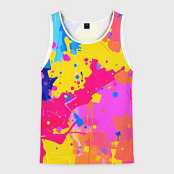 Мужская майка без рукавов Яркие пятна акриловой краски на стене