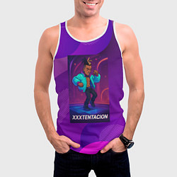 Майка-безрукавка мужская XXXTentacion танцует в стиле 80х, цвет: 3D-белый — фото 2