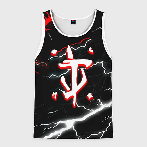 Мужская майка без рукавов Doom шторм текстура / 3D-Белый – фото 1