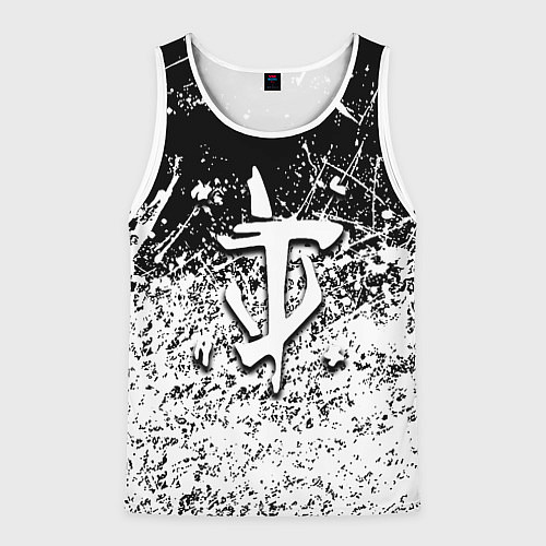 Мужская майка без рукавов Doom краски всплеск кисти / 3D-Белый – фото 1