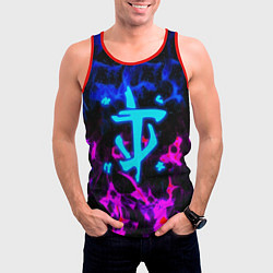 Майка-безрукавка мужская Doom неоновый дым, цвет: 3D-красный — фото 2