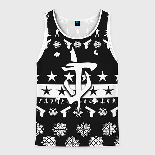 Мужская майка без рукавов Doom x csgo winter / 3D-Белый – фото 1