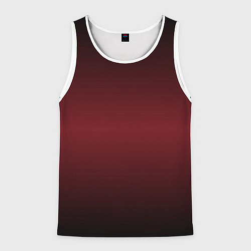 Мужская майка без рукавов Градиент темно-бордовый / 3D-Белый – фото 1
