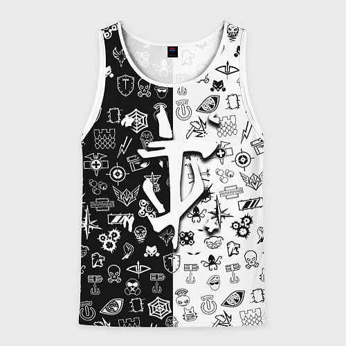 Мужская майка без рукавов Doom ачивки паттерн / 3D-Белый – фото 1