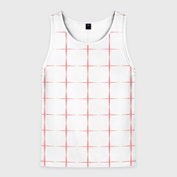 Майка-безрукавка мужская Color white red crosses, цвет: 3D-белый