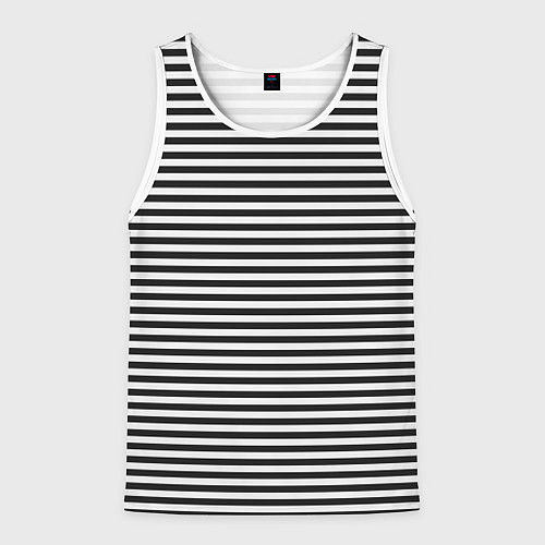 Мужская майка без рукавов Тельняшка подводника / 3D-Белый – фото 1