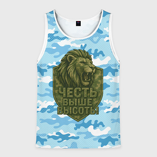 Мужская майка без рукавов Честь выше высоты ВДВ / 3D-Белый – фото 1