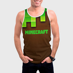 Майка-безрукавка мужская Minecraft forever, цвет: 3D-белый — фото 2