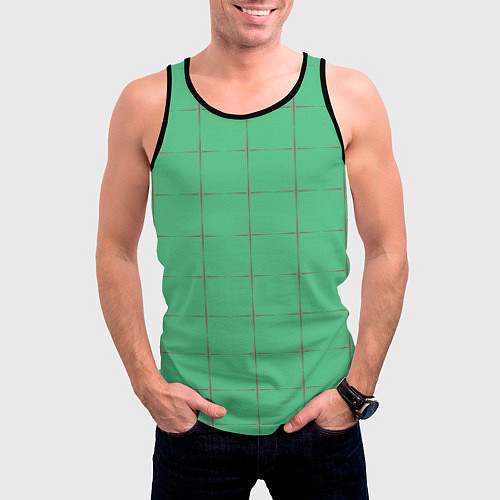 Мужская майка без рукавов Color green stripes / 3D-Черный – фото 3