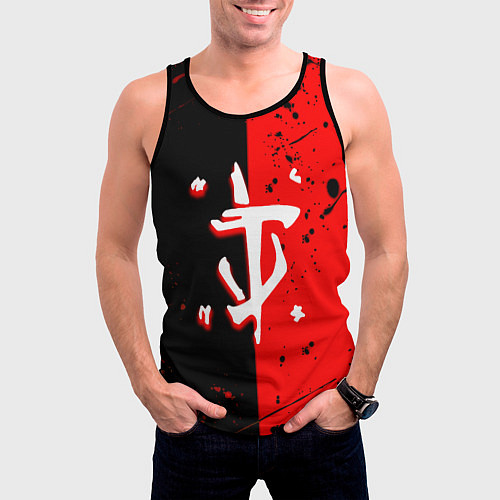 Мужская майка без рукавов Doom текстура краски / 3D-Черный – фото 3