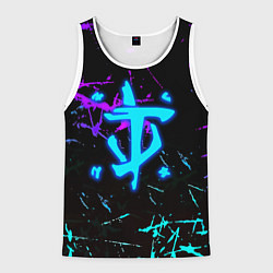 Майка-безрукавка мужская Doom неоновые штрихи, цвет: 3D-белый