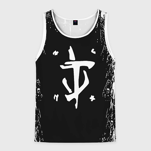 Мужская майка без рукавов Doom краска белая текстура / 3D-Белый – фото 1