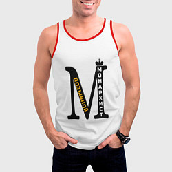 Майка-безрукавка мужская Позывной Монархист монограмма черная желтая белая, цвет: 3D-красный — фото 2