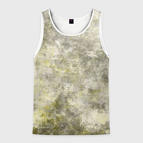 Мужская майка без рукавов Абстракция - yellow acidic liquid / 3D-Белый – фото 1