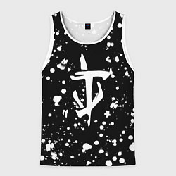 Мужская майка без рукавов Doom белые краски текстура