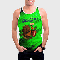 Майка-безрукавка мужская Бешеная улитка с энергетиком - форсаж, цвет: 3D-белый — фото 2