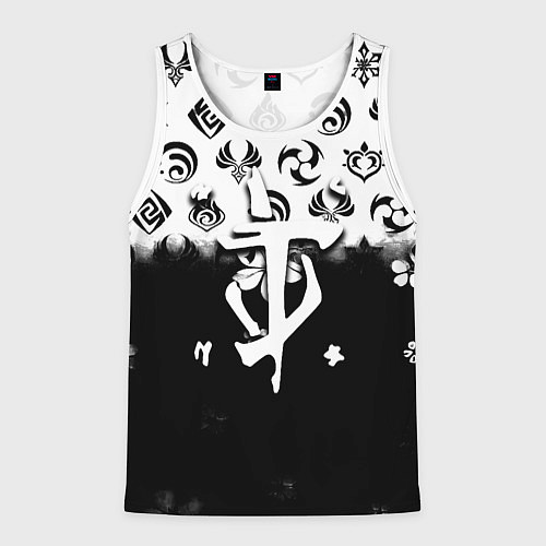 Мужская майка без рукавов Doom черно белые аниме / 3D-Белый – фото 1