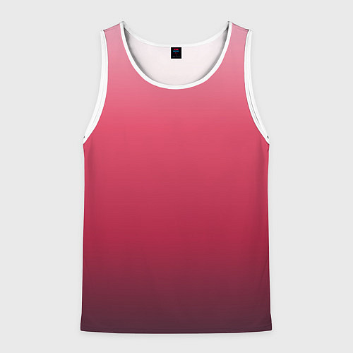 Мужская майка без рукавов Градиент гранатовый / 3D-Белый – фото 1