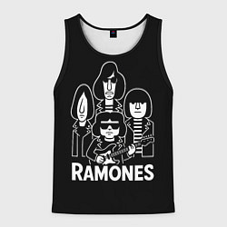 Майка-безрукавка мужская Ramones, силуэты, цвет: 3D-черный