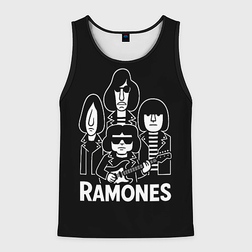 Мужская майка без рукавов Ramones, силуэты / 3D-Черный – фото 1