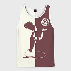 Майка-безрукавка мужская Силуэт африканки, цвет: 3D-белый