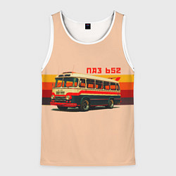 Мужская майка без рукавов ПАЗ 652 ретро автобус поп-арт