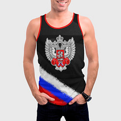 Майка-безрукавка мужская Федерация бокса - триколор, цвет: 3D-красный — фото 2