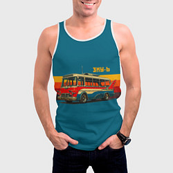 Майка-безрукавка мужская Ретро автобус ЗИУ-6 поп-арт, цвет: 3D-белый — фото 2