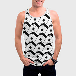 Майка-безрукавка мужская Три буквы: чёрные, цвет: 3D-белый — фото 2