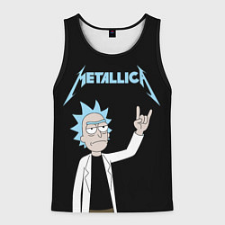 Майка-безрукавка мужская Metallica и Рик рокер из Рик и Морти, цвет: 3D-черный