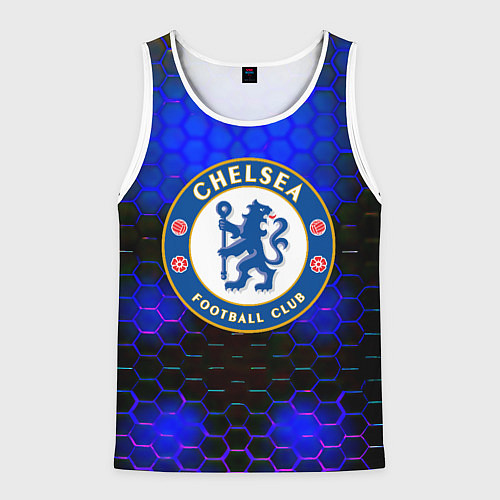 Мужская майка без рукавов Chelsea соты неоновые / 3D-Белый – фото 1