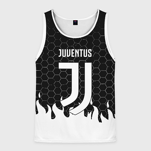 Мужская майка без рукавов Juventus соты огонь / 3D-Белый – фото 1