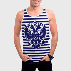 Майка-безрукавка мужская ВМФ - герб России, цвет: 3D-белый — фото 2
