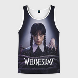 Майка-безрукавка мужская Связаная Уэнсдэй с вещью Wednesday, цвет: 3D-белый