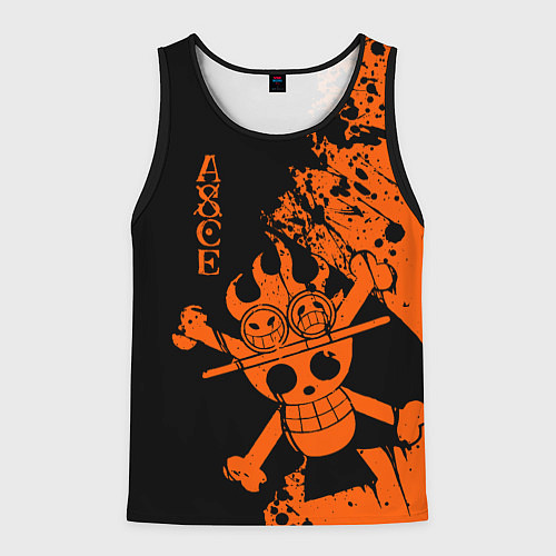 Мужская майка без рукавов One Piece - Ace / 3D-Черный – фото 1