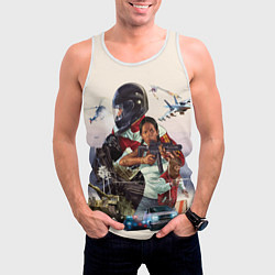 Майка-безрукавка мужская GTA Online, цвет: 3D-белый — фото 2